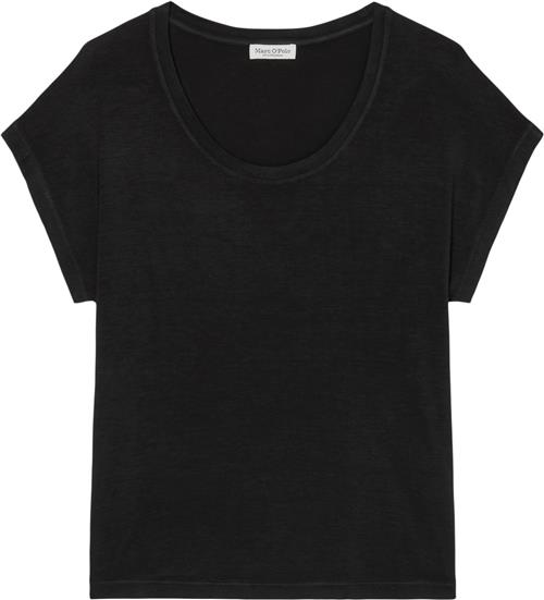 Marc O’Polo Tshirt, Short Sleeve, Deep Round n Kvinde Black Kortærmede T-shirts Str M - hos Magasin