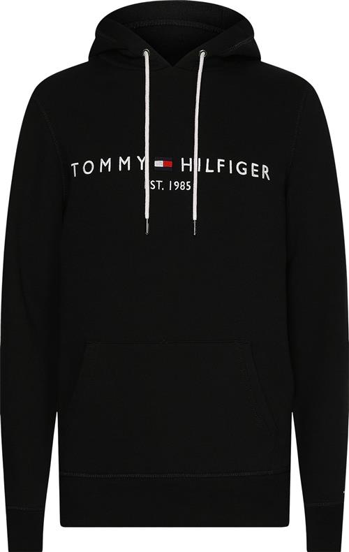 Se Tommy Hilfiger Core Tommy Logo Hoody Mand Jet Black Hoodies Str XL - Bomuld hos Magasin ved Magasin