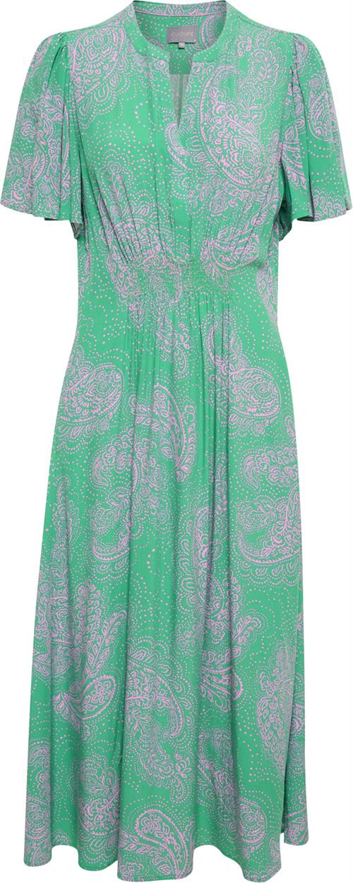 Culture Cupolly Long Dress Kvinde Green/pink Paisley Maxi Kjoler Str L - hos Magasin