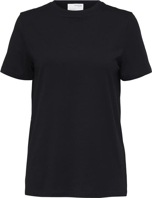 Selected Femme Slfmyessential SS Oneck TEE Noos Kvinde Sort Kortærmede T-shirts Regular Fit Str M - hos Magasin