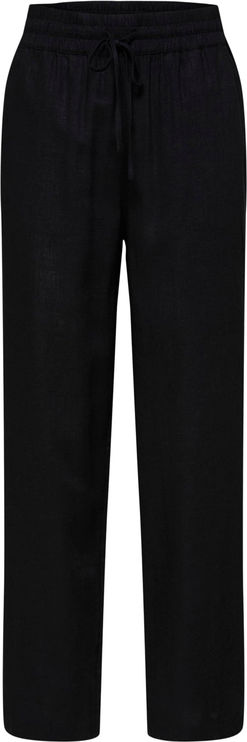 Selected Femme Slfvivagulia HW Long Linen Pant NO Kvinde Sort Hørbukser Str 40 - hos Magasin