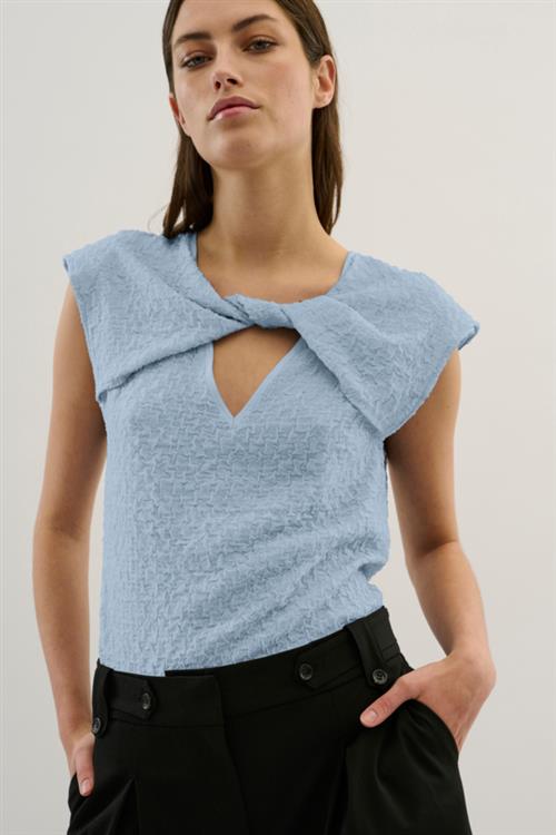 Karen by Simonsen Kbpaloma Top Kvinde Dusty Blue Toppe Straight Fit Str S - hos Magasin