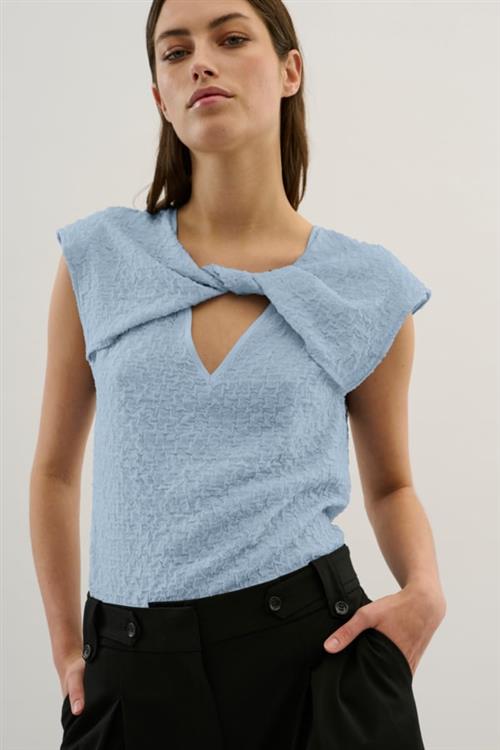 Karen by Simonsen Kbpaloma Top Kvinde Dusty Blue Toppe Straight Fit Str M - hos Magasin