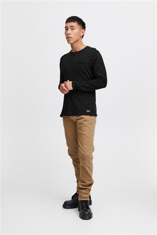 Se Blend Bhnicolai tee l.s. Noos Mand Black Langærmede T-shirts Str L - hos Magasin ved Magasin