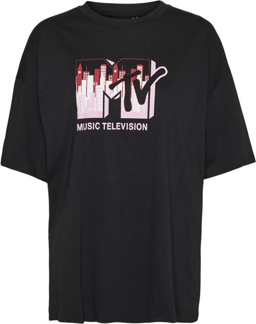 Something New Sncarol SS Oversized TEE MTV - NS Kvinde Black Kortærmede T-shirts Str XS - hos Magasin