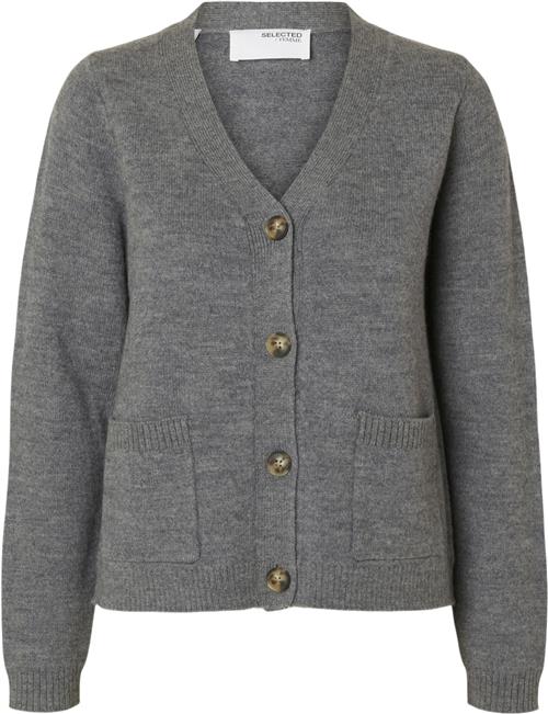 Selected Femme Slfana LS Knit Cardigan Noos Kvinde Grå Cardigans Str XS - hos Magasin