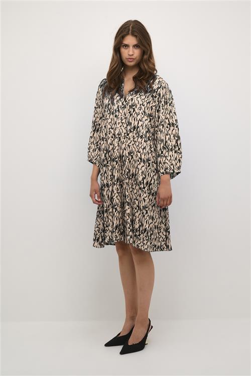 Karen by Simonsen Nikolekb Indie Dress Kvinde Nikole Print Black Midi Kjoler Str 36 - hos Magasin