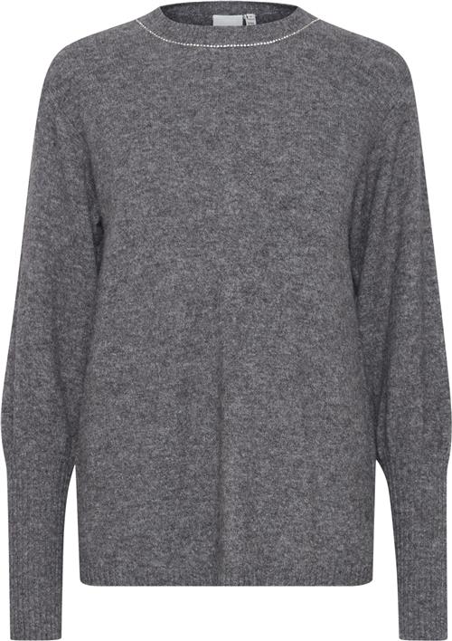 Se ICHI Ihmacon LS6 Kvinde Dark Grey Melange Sweaters Str XS - hos Magasin ved Magasin