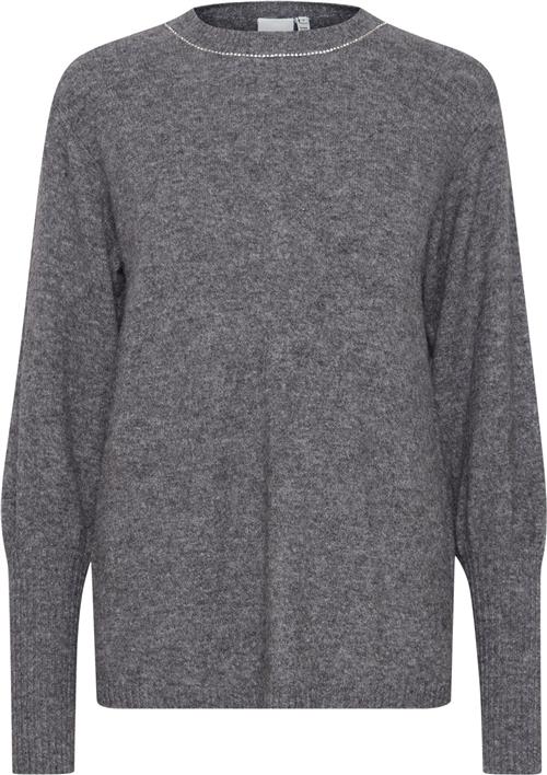 Se ICHI Ihmacon LS6 Kvinde Dark Grey Melange Sweaters Str XXL - hos Magasin ved Magasin