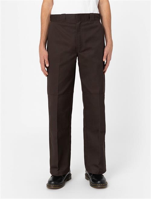 Se Dickies Double Knee REC Dark Brown Mand Dark Brown Casual Bukser Str W31 L32 - hos Magasin ved Magasin