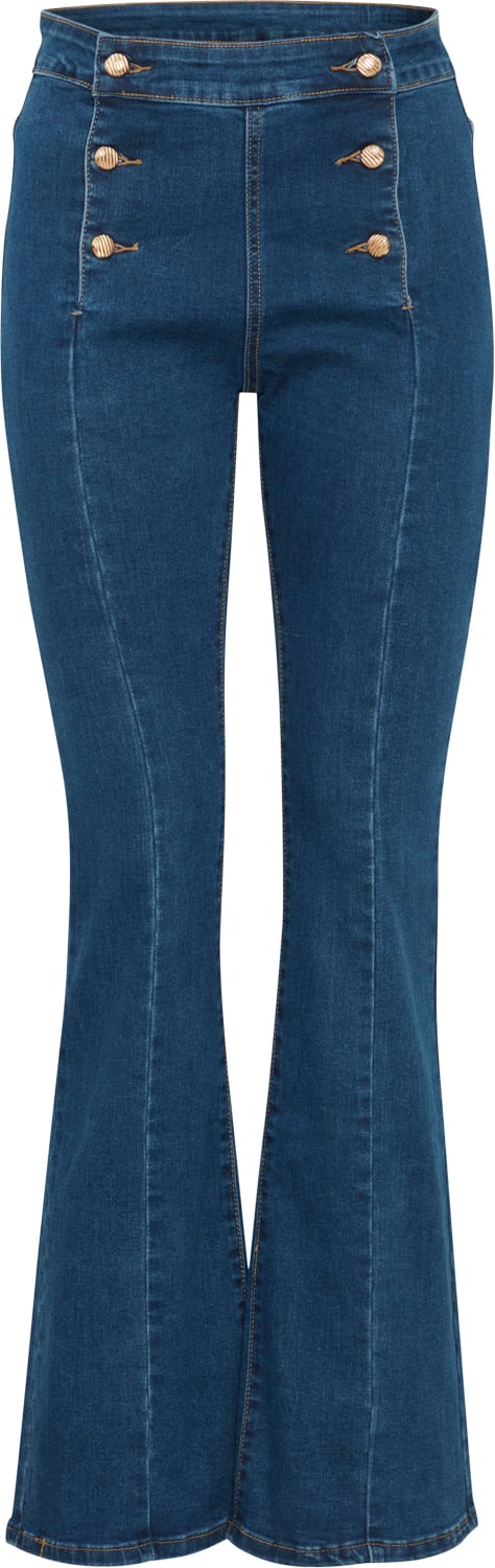 Sorbet Sbfaluna Pant Kvinde Denim Blue Flared Jeans Str 40 - Denim hos Magasin