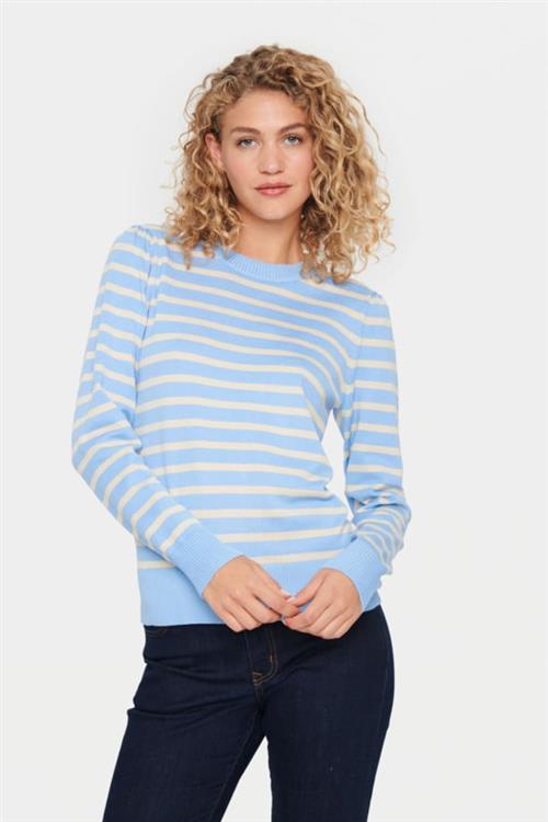 Se Saint Tropez Milasz Striped Pullover Kvinde 144110 Sweaters Regular Fit Str L - hos Magasin ved Magasin