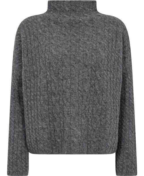 Se Filippa K Mika Braid Sweater Kvinde Mid Grey M Rullekraver Str L - hos Magasin ved Magasin