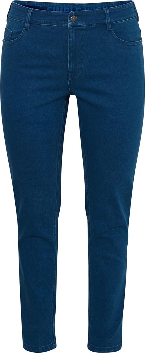 Simple Wish Swsuper Iris JE 2 Kvinde Mid Blue Denim Skinny Jeans Str 52/32 - Denim hos Magasin