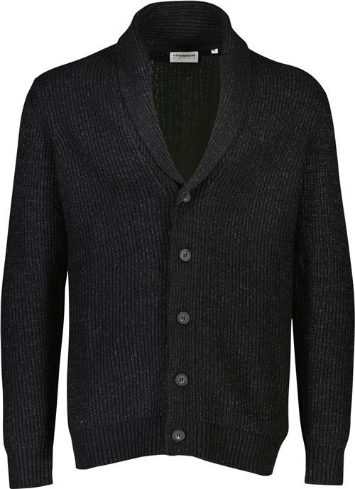 Lindbergh Shawl Collar Knit Cardigan Mand Sort Cardigans Relaxed Fit Str L - Bomuld hos Magasin