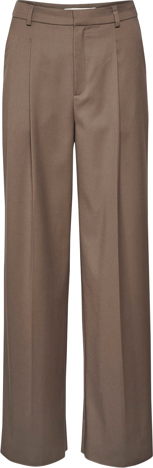 Gestuz Paulagz MW Wide Pants Noos Kvinde Walnut Bukser Med Brede Ben Str 38 - hos Magasin