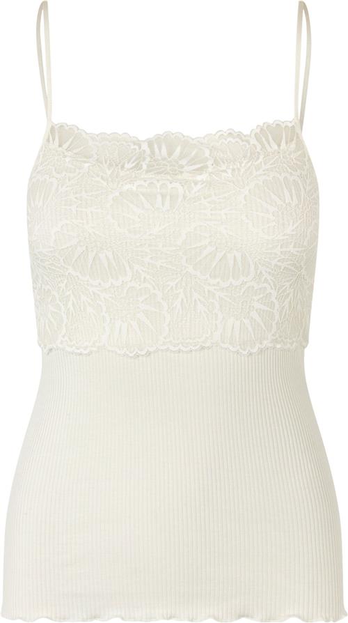 Se Rosemunde Silk Strap top w/ Lace Kvinde Hvid Tanktoppe Str M - hos Magasin ved Magasin