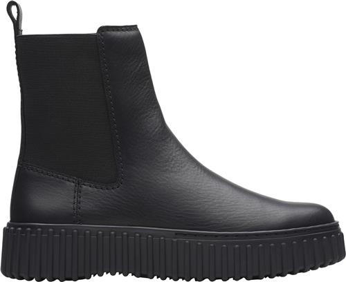 Se Clarks Originals Torhill Maple D Kvinde Black Leather Chelsea Boots Str 40 - hos Magasin ved Magasin