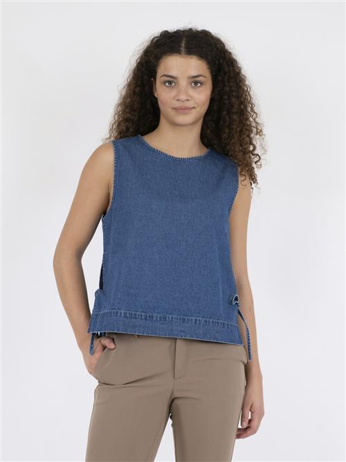 Neo Noir Svetlana Denim Top Kvinde Blue Toppe Str 44 Denim - hos Magasin