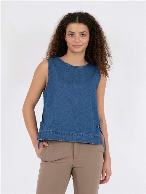 Neo Noir Svetlana Denim Top Kvinde Blue Toppe Str 34 Denim - hos Magasin