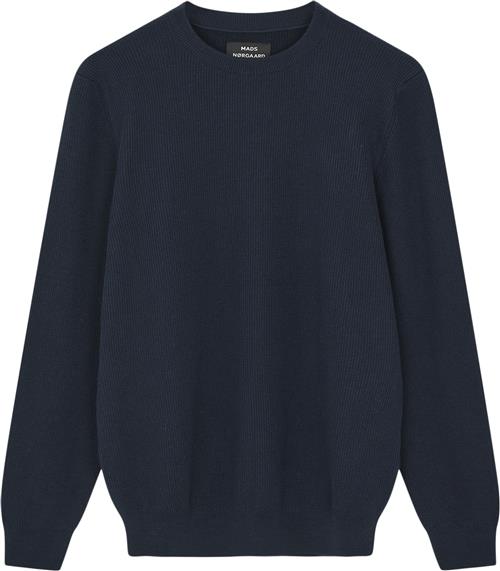 Mads Nørgaard - Copenhagen Tight Cotton Emil Knit Mand Blå Sweaters Str L - hos Magasin