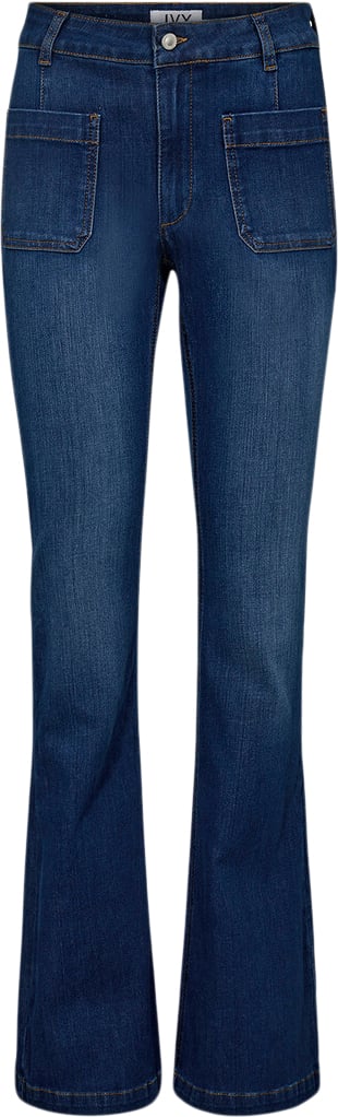 Se IVY Copenhagen Ivyann Charlotte Earth Jeans Wash Cayenne Kvinde Denim Blue Flare Bukser Str 31 / 32 - hos Magasin ved Magasin