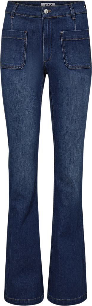 IVY Copenhagen Ivyann Charlotte Earth Jeans Wash Cayenne Kvinde Denim Blue Flare Bukser Str 30 / 32 - hos Magasin