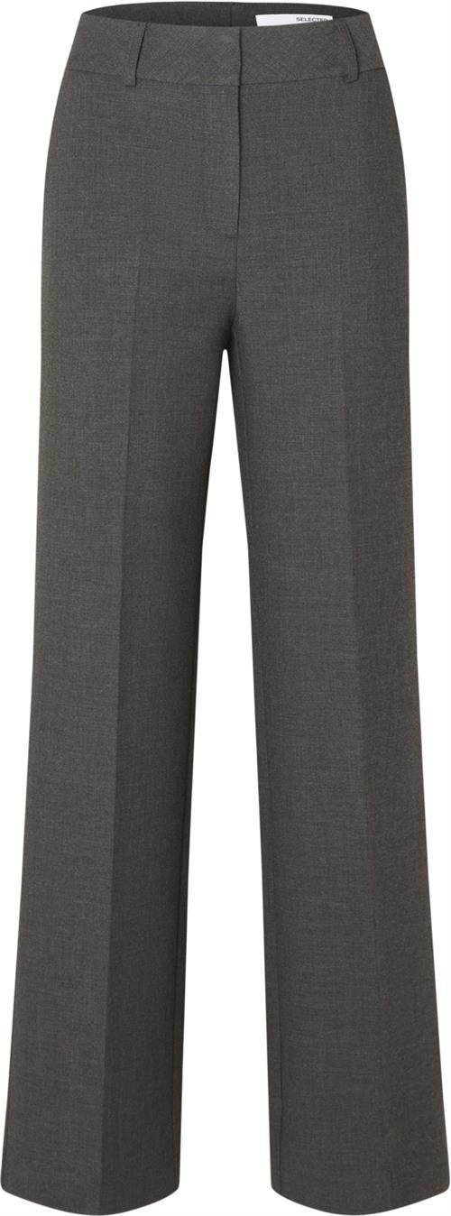 Se Selected Femme Slfrita MW Wide Pant DGM N Noos Kvinde Grå Bukser Med Brede Ben Str "36/""32" - hos Magasin ved Magasin