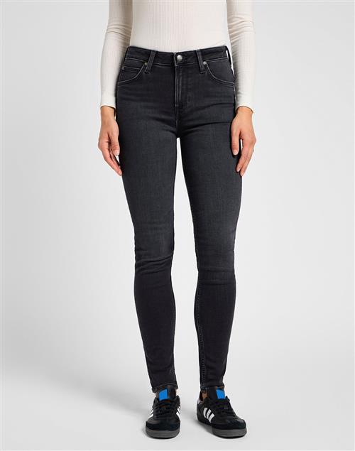 Lee Scarlett High Kvinde Vasket Sort Skinny Jeans Skinny Fit Str 27/29 - hos Magasin