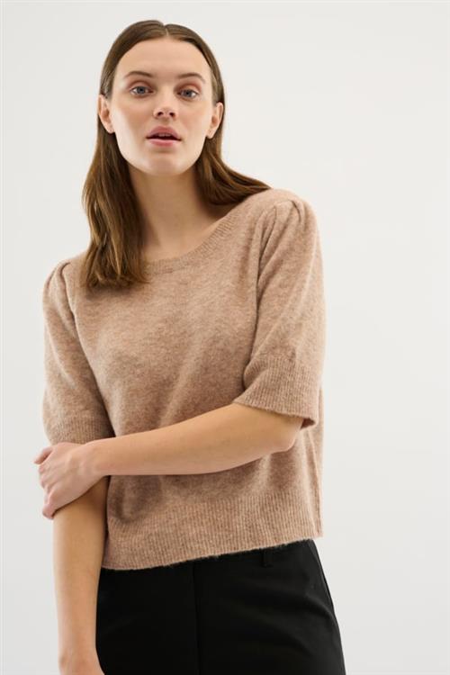 Karen by Simonsen Kbnoabelle Plain Pullover Kvinde Walnut Kortærmet Strik Classic Fit Str L - hos Magasin