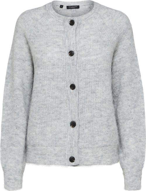 Selected Femme Slflulu LS Knit Short Cardigan Noos Kvinde Grå Cardigans Str S - hos Magasin