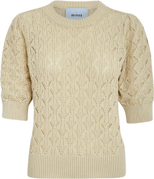 Se Minus Lamina Half Sleeve Knit Pullover Kvinde Sand Gray Kortærmet Strik Str L - hos Magasin ved Magasin