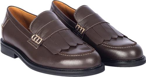 Se ANGULUS Klassisk Penny Loafer med Frynser Kvinde 2962 Brown Loafers Str 39 - hos Magasin ved Magasin