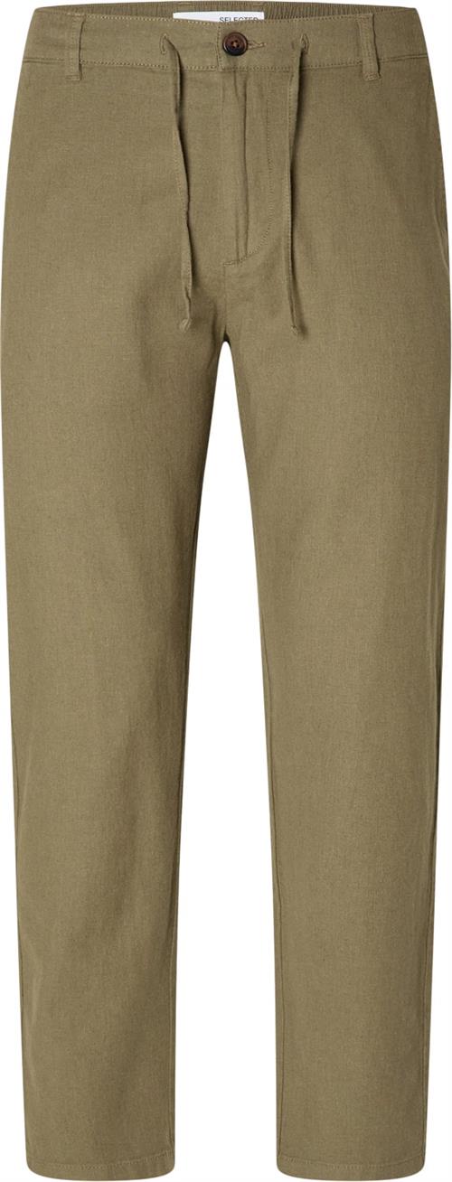 Se Selected Homme Slh172slimtape Brody Linen Pant NO Mand Burnt Olive Casual Bukser Slim Fit Str L - Bomuld hos Magasin ved Magasin