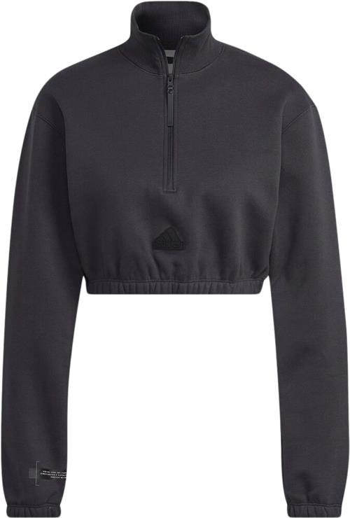 adidas Cropped Halfzip Sweatshirt L - Hættetrøjer & Sweatshirts Bomuld hos Magasin