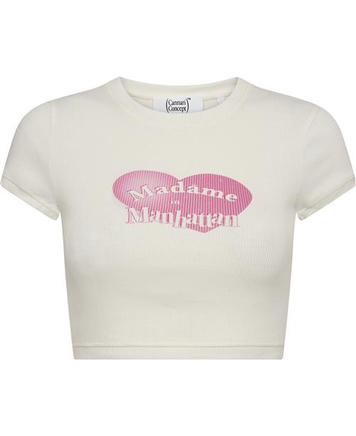 Se Cannari Concept Cropped Tshirt Kvinde Bright White Kortærmede T-shirts Str 38 - hos Magasin ved Magasin