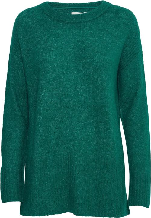 Se ICHI Ihkamara Long LS Kvinde Cadmium Green Sweaters Str S - hos Magasin ved Magasin