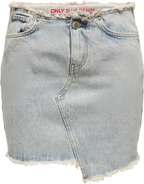 ONLY Onlkhloe REG RW RED DNM Skirt CRO Kvinde Light Blue Denim Korte Nederdele Str S - Denim hos Magasin