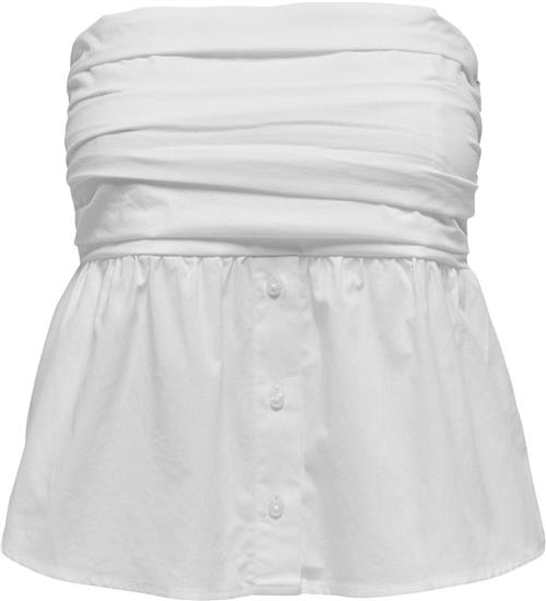 Se ONLY Onlesie Life Bandeau TOP PTM Kvinde White Toppe Regular Fit Str XL - hos Magasin ved Magasin