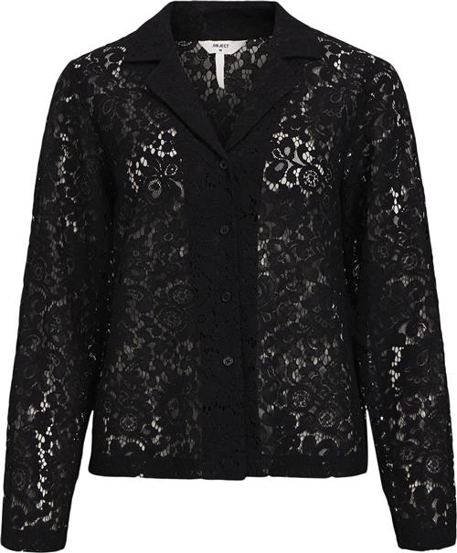 Object Objibi Thora L/S Shirt 132 DIV Kvinde Black Langærmede Bluser Str 34 - hos Magasin