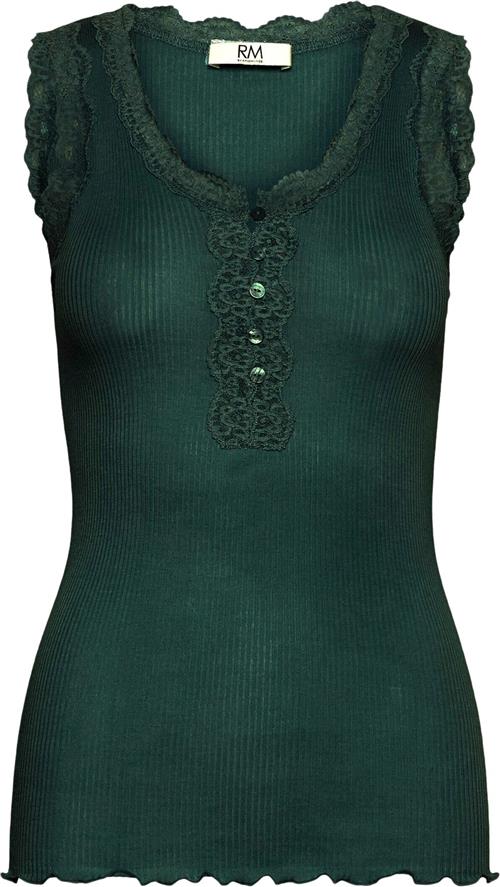 Se RM by Rosemunde Rmwbalta Modal SL Lace Placket top Kvinde Bottle Green Toppe Str XL - Bomuld hos Magasin ved Magasin