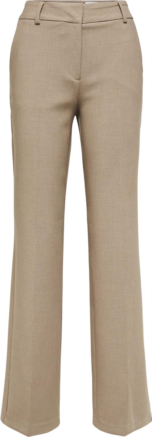 Selected Femme Slfrita MW Wide Pant Camel MLG B NO Kvinde Camel/melangé Bukser Med Brede Ben Str 34 - hos Magasin