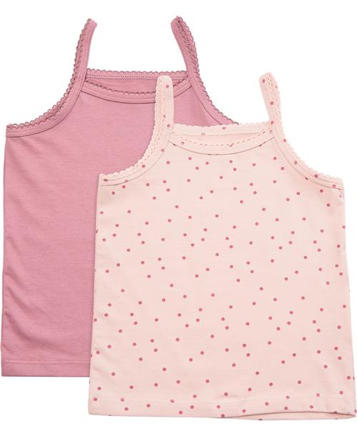 BAKITO by Magasin Du Nord Collection BAKITO by Magasin Girls Tanktops 2pack Str 4 Rose Dot / Mesa Rose Undertrøjer Bomuld