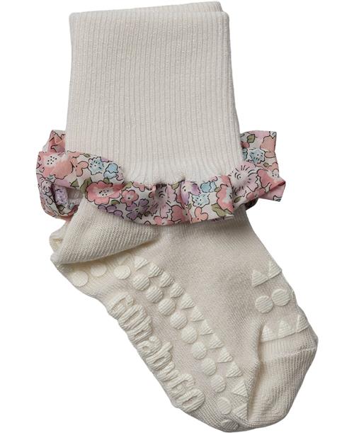 GoBabyGo Nonslip Socks - Bamboo / Liberty Str 6-12m (siz - Off White / Miche Strømper Bomuld hos Magasin