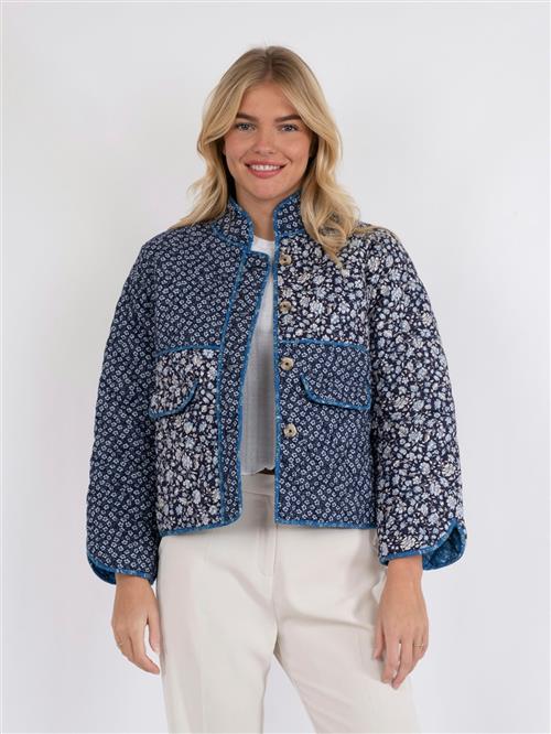 Neo Noir Kamil Quilt Combination Jacket Kvinde Blue Overgangsjakker Str 40 - hos Magasin