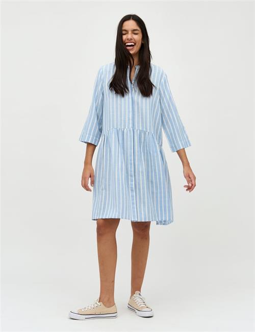 mbyM Albanam Kvinde Blue Fjord Stripe Midi Kjoler Str XS - hos Magasin