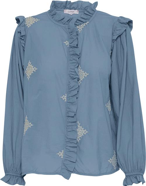 Sorbet Sbstarry Blouse Kvinde Provence Langærmede Bluser Str L - hos Magasin