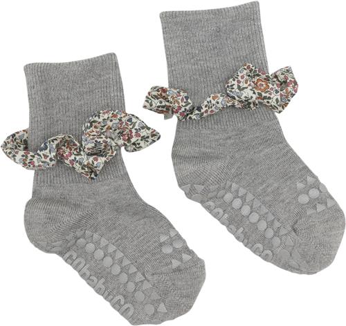 GoBabyGo Nonslip Socks - Bamboo / Liberty Str 1-2y (size - Grey Melange / Ka Strømper Bomuld hos Magasin