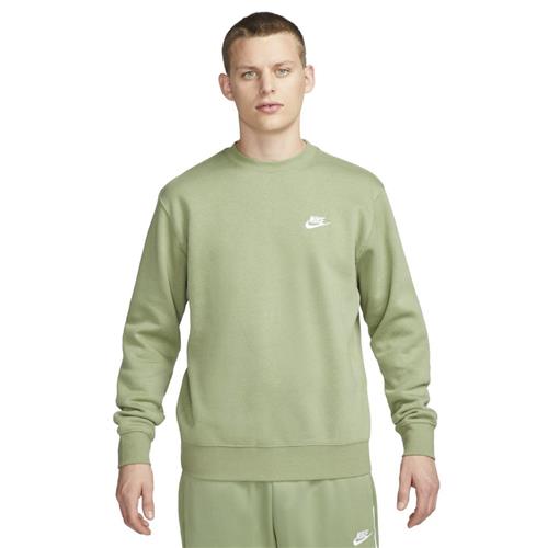 Se Nike Club Crewneck Mand Oil Green/white Sweatshirts Str M - Bomuld hos Magasin ved Magasin