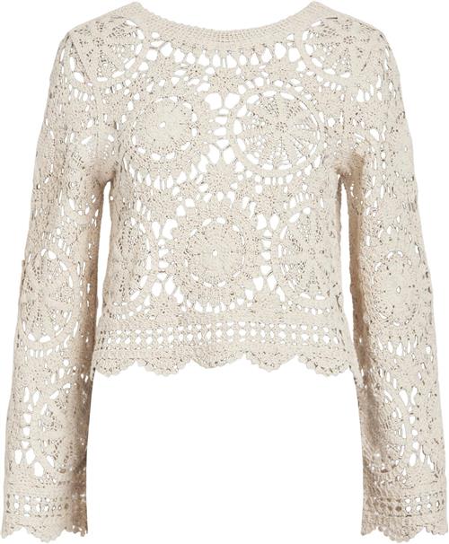 Se Object Objpetra L/S Knit Pullover 132 Kvinde Sandshell Toppe Str L - hos Magasin ved Magasin